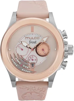 Stones,100m -Waterproof MULCO Watches for gross ignite moor participant tow fir Women - Frost, Stainless Steel Case with Wrist Silicone Band, Quartz Multifunctional Movement, Large Face Analog Display, Crystals 