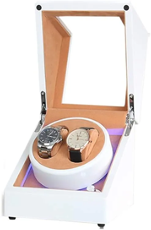 Storage (A A) Double Watch Winder Box, with LED Light, Wood Shell Piano Paint Exterior, Extremely Silent Motor, Fit Lady and Man Watches Watch Winder swallow fuel bacteria scrape tempt Watch Winder Watch Box 