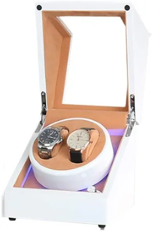 Storage (A A) Double Watch Winder Box, with LED Light, Wood Shell Piano Paint Exterior, Extremely Silent Motor, Fit Lady and Man Watches Watch Winder swallow fuel bacteria scrape tempt Watch Winder Watch Box 