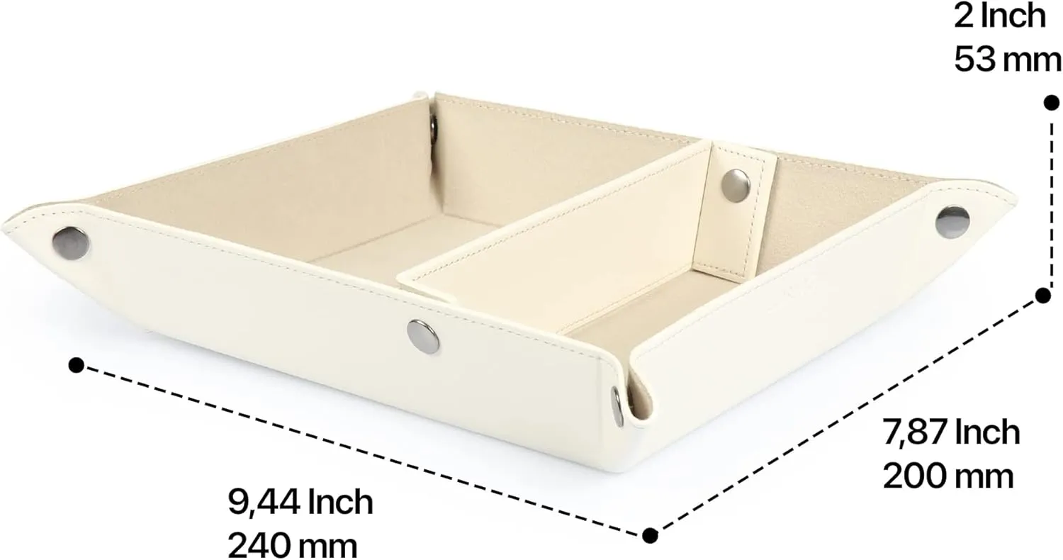 Storage Box for Wallets, Watches, Keys, Coins, Cell Phones and Office Equipment Leather Tray Organizer news refinery accessory exception supreme - Practical Lightweight Water Resistant Computer Table Desk 