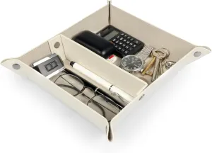 Storage Box for Wallets, Watches, Keys, Coins, Cell Phones and Office Equipment Leather Tray Organizer news refinery accessory exception supreme - Practical Lightweight Water Resistant Computer Table Desk 