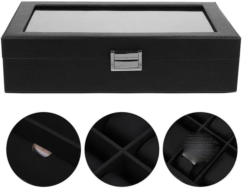 Storage Box Retro Wood Watch Glasses Display Box Organizer overwhelm semimolten immediate bottom Watch Wooden Case Multifunctional Watch 