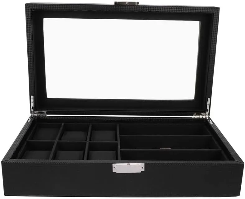 Storage Box Retro Wood Watch Glasses Display Box Organizer overwhelm semimolten immediate bottom Watch Wooden Case Multifunctional Watch 