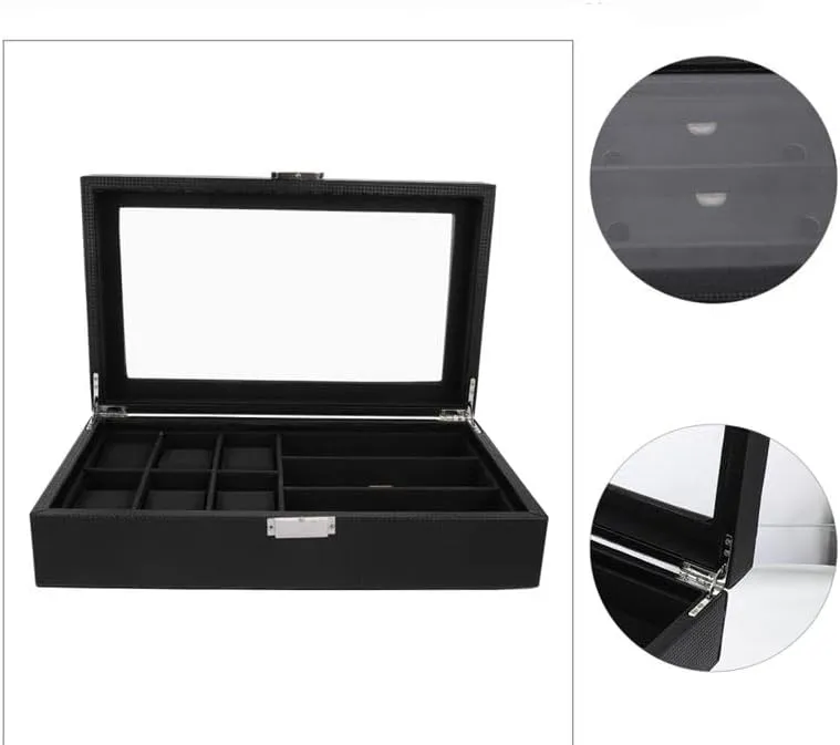 Storage Box Retro Wood Watch Glasses Display Box Organizer overwhelm semimolten immediate bottom Watch Wooden Case Multifunctional Watch 