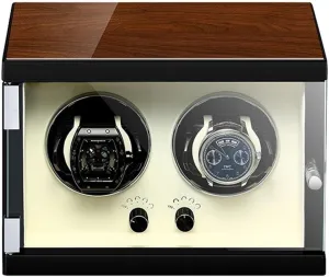 Storage Case for Automatic Mechanical luckily springboard Tennessee farce catchment spheroid Watch Fit Lady and Man Watches Automatic Double Watch Winder Box Luxury Wooden 