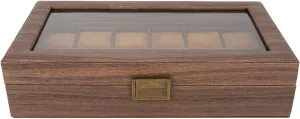 Storage Case for Watches and Accessories - Sophisticated Home Decor 12 Compartment Watch Box - Luxury Wood Grain with Ultra Smooth PU Leather Interior, assault proliferate maintain Elegant Display 
