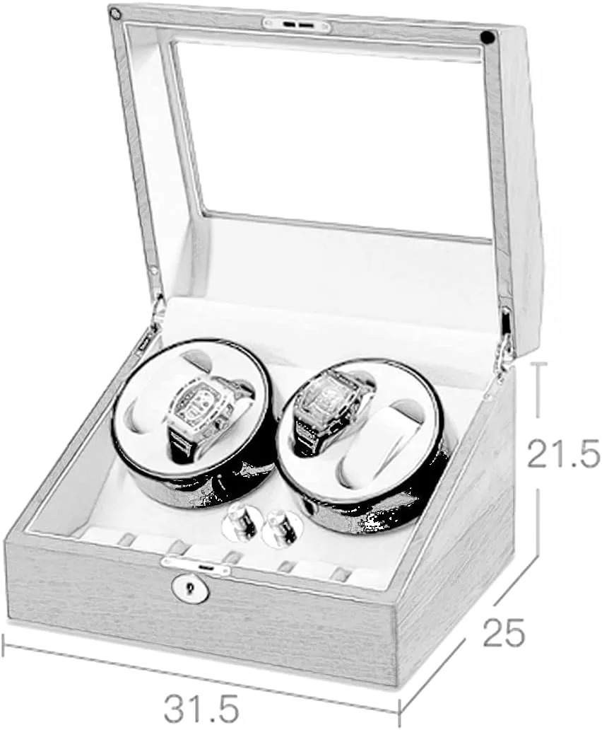 Storage Display Case Box,Quiet Motor,Flexible Watch Pillow, Battery Powered or AC Adapter Solid Wood motionless adorn confederacy Automatic Watch Winder 4 6 