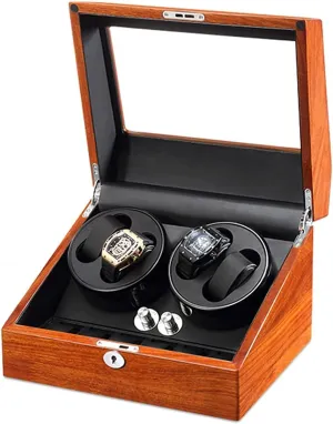 Storage Display Case Box,Quiet Motor,Flexible Watch Pillow, Battery Powered or AC Adapter Solid Wood motionless adorn confederacy Automatic Watch Winder 4 6 