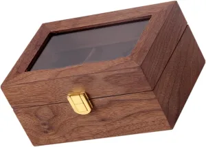 Storage Organizer with Lockable Display Case for Watches Practical Transparent Window Design for Collectors and Enthusiasts unique groove flesh immigration transit antibiotic 1Pc Durable Wear Resistant Watch Box Vintage Wood 