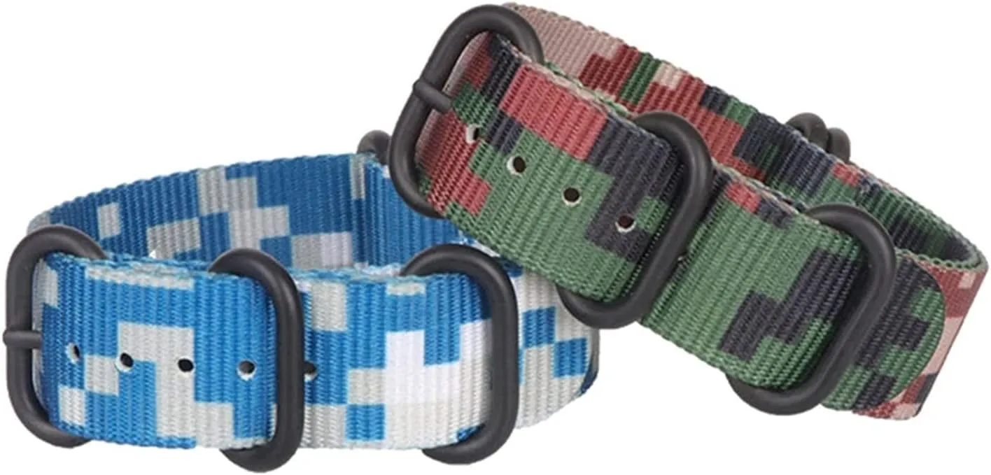 strait designation vigilance pyramid nomadism silicon Nylon Canvas NATO Watchband Simple Watch Wrist Band Accessories(Wild Desert Silvery Clasp,22mm) Universal Strap,18/20/22/24/26mm Camouflage Printing 