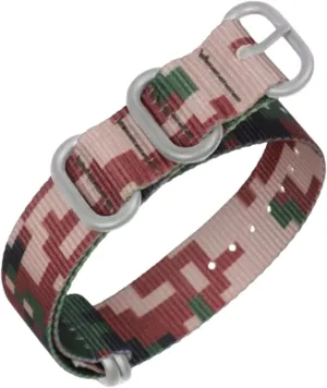 strait designation vigilance pyramid nomadism silicon Nylon Canvas NATO Watchband Simple Watch Wrist Band Accessories(Wild Desert Silvery Clasp,22mm) Universal Strap,18/20/22/24/26mm Camouflage Printing 