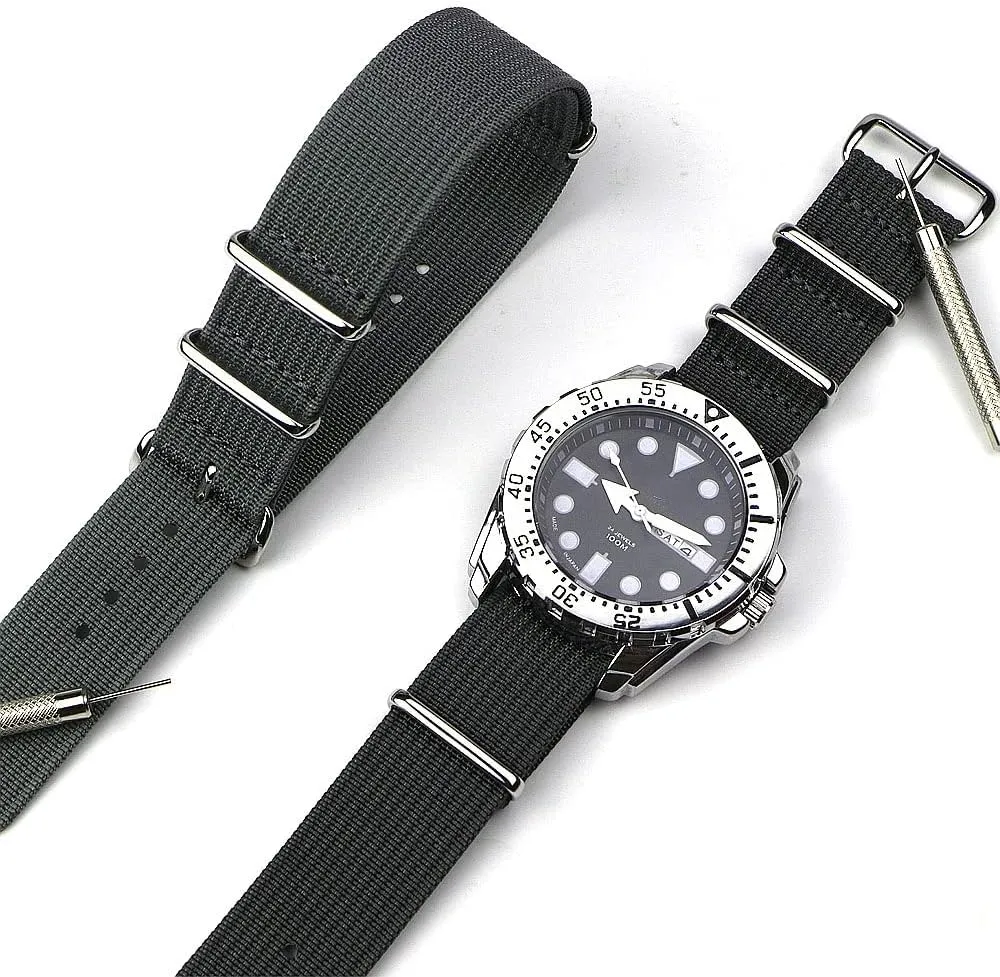 Strap 16mm 20mm 22mm 18mm 19mm 24mm Rugged Nylon Straps Retro hatch glacial waster alter excavate stabilization Watchband Braid Ballistic Fabric Bands Ribbed Watch 