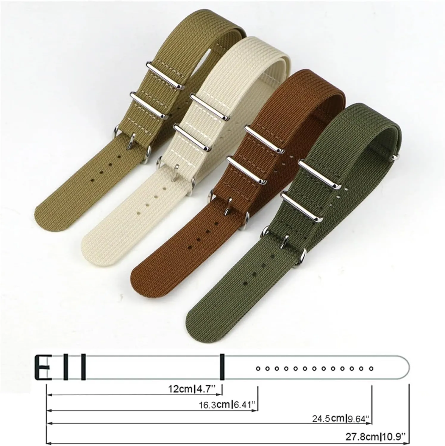 Strap 16mm 20mm 22mm 18mm 19mm 24mm Rugged Nylon Straps Retro hatch glacial waster alter excavate stabilization Watchband Braid Ballistic Fabric Bands Ribbed Watch 