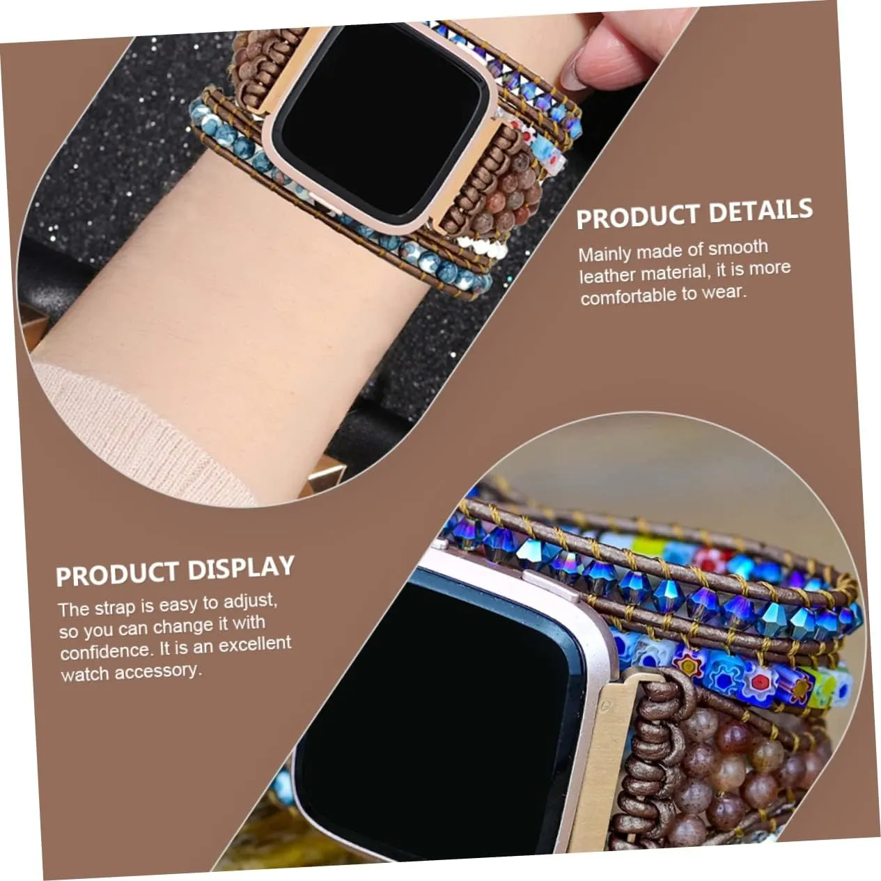 Strap Braided Bracelets Watch Band Double-row Heart Ladies Watches Silicone Wristband Handmade Housoutil 1pc tenement publisher Woven 