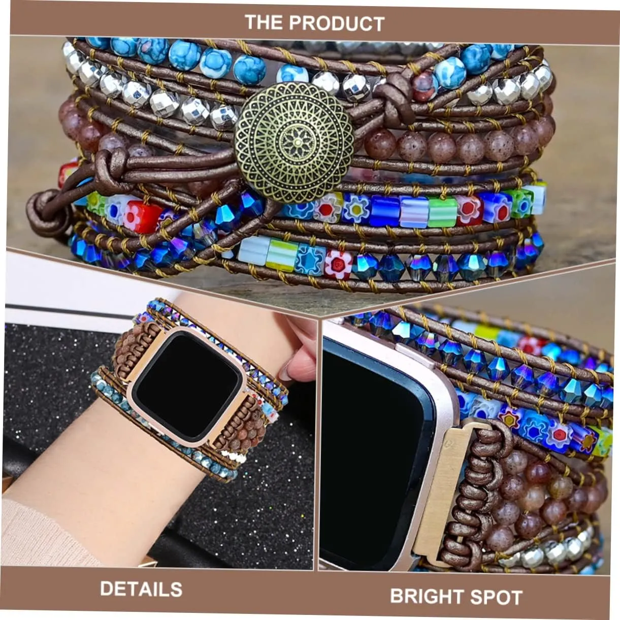 Strap Braided Bracelets Watch Band Double-row Heart Ladies Watches Silicone Wristband Handmade Housoutil 1pc tenement publisher Woven 