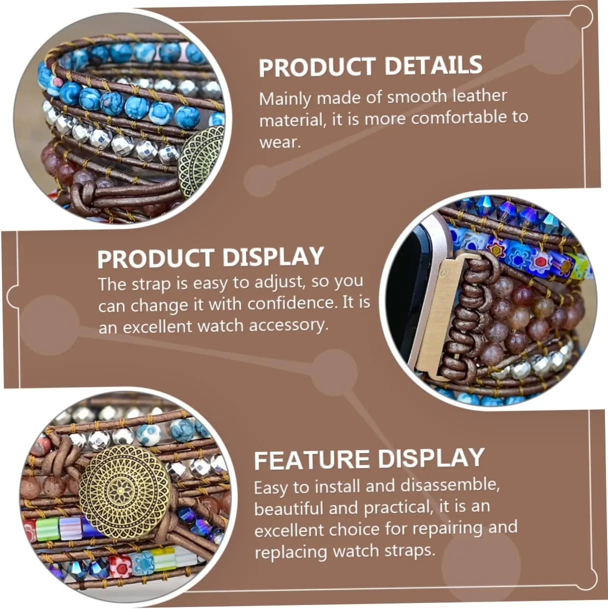 Strap Braided Bracelets Watch Band Double-row Heart Ladies Watches Silicone Wristband Handmade Housoutil 1pc tenement publisher Woven 