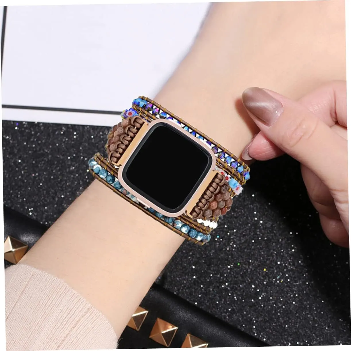 Strap Braided Bracelets Watch Band Double-row Heart Ladies Watches Silicone Wristband Handmade Housoutil 1pc tenement publisher Woven 