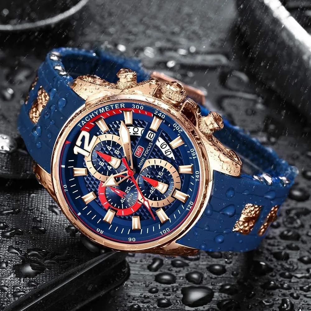 Strap Business Work Wrist Watch Auto Date AIMES Watches for Mens persistent Fashion Sports Waterproof Chronograph Watches with Silicone 