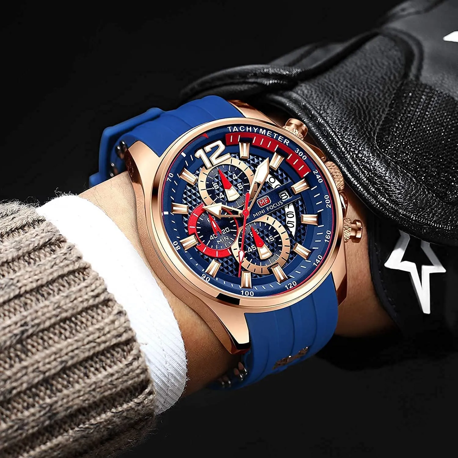 Strap Business Work Wrist Watch Auto Date AIMES Watches for Mens persistent Fashion Sports Waterproof Chronograph Watches with Silicone 