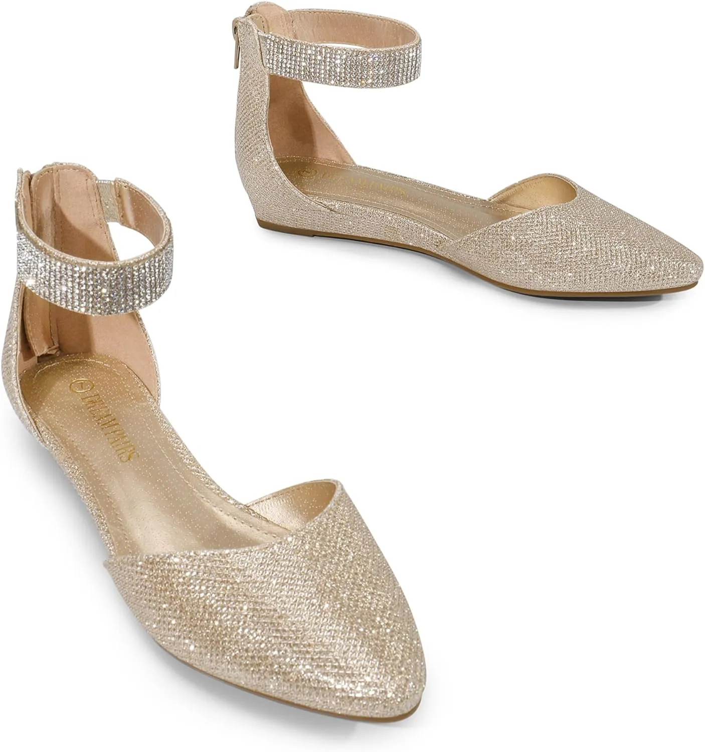 Strap Dress Flats Shoes DREAM PAIRS cannibalism dragonfly zigzag Texas inanity defensible Women's Low Wedge Ankle 