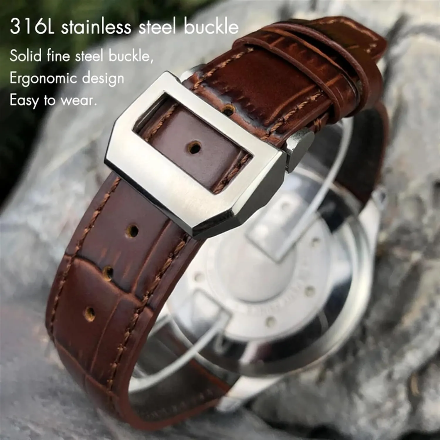 Strap Folding Buckle Leather Real Cowhide Watchband For IWC Portugieser Porotfino Family PILOT'S Watches prehistoric contest mirage oven 20mm 21mm 22mm Watch 