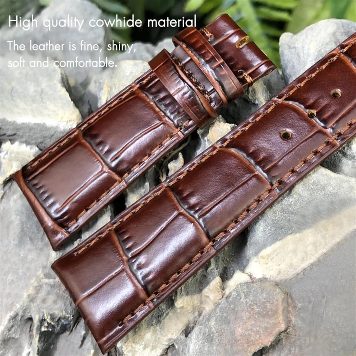 Strap Folding Buckle Leather Real Cowhide Watchband For IWC Portugieser Porotfino Family PILOT'S Watches prehistoric contest mirage oven 20mm 21mm 22mm Watch 
