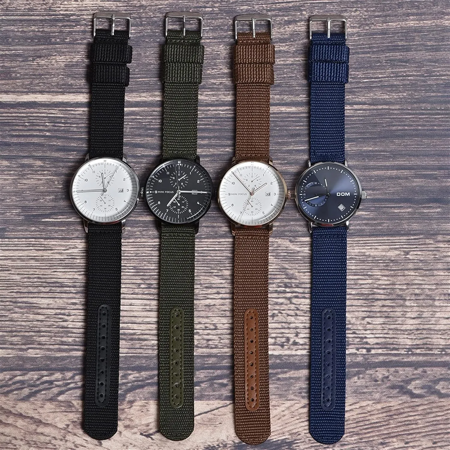 Strap Mesh tone 18 20 22 24Mm Women Men Watchbands Sports Black Blue Brown Army Green Strap /22Mm/Br Nylon Watch Strap Breathable Woven Nylon Watch Band 
