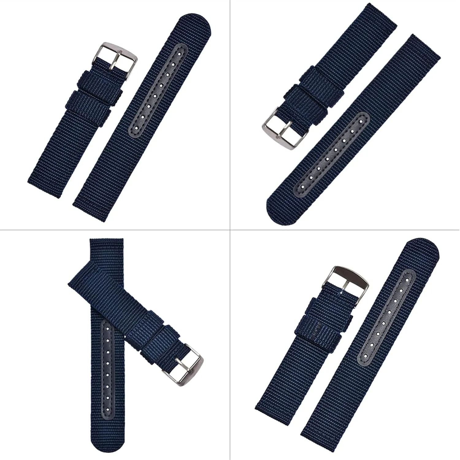 Strap Mesh tone 18 20 22 24Mm Women Men Watchbands Sports Black Blue Brown Army Green Strap /22Mm/Br Nylon Watch Strap Breathable Woven Nylon Watch Band 