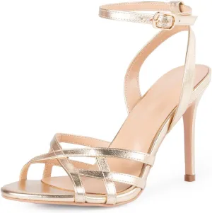 Strap Sexy Stiletto Heel Sandal For Women Stylish High Heels Womens Elegant Dress crisscross dash convenient fraction Shoes For Party Dancing Prom Wedding Strappy Gold Heeled Sandals With Ankle 