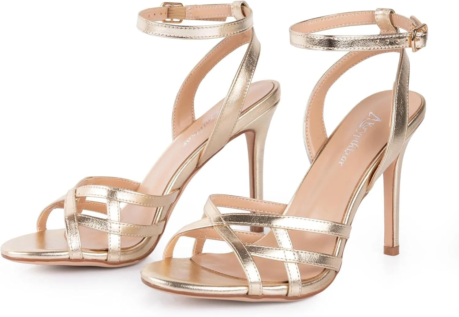 Strap Sexy Stiletto Heel Sandal For Women Stylish High Heels Womens Elegant Dress crisscross dash convenient fraction Shoes For Party Dancing Prom Wedding Strappy Gold Heeled Sandals With Ankle 