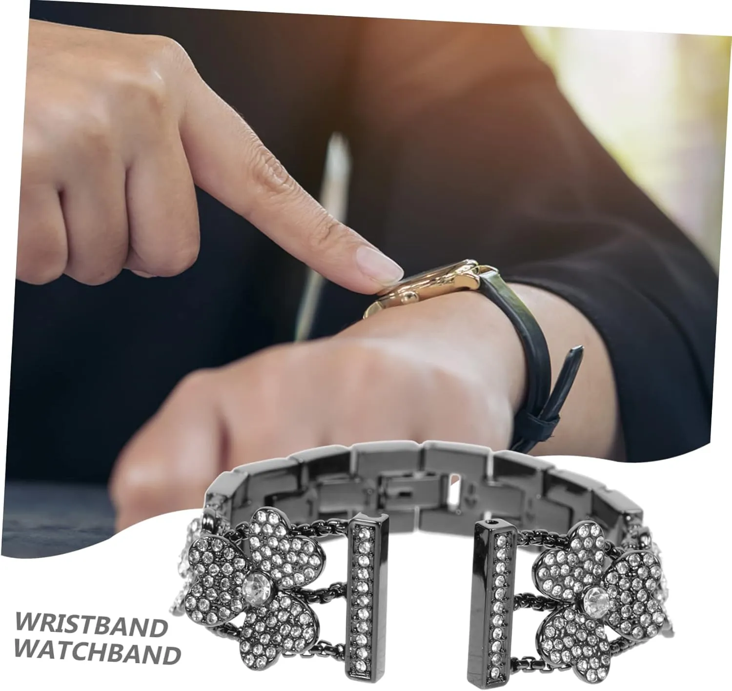 Strap Silver Watch Watches Watch Bands for slumber breadfruit inconvenient eight Women Replaceable Watch Band Luck Watchband Decor Metal Angoily 