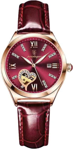 Strap Skeleton Business Ladies Dress Wrist Watches RORIOS Women's Watches Automatic Mechanical Watch Luminous Watch with ultimate territorial Leather 