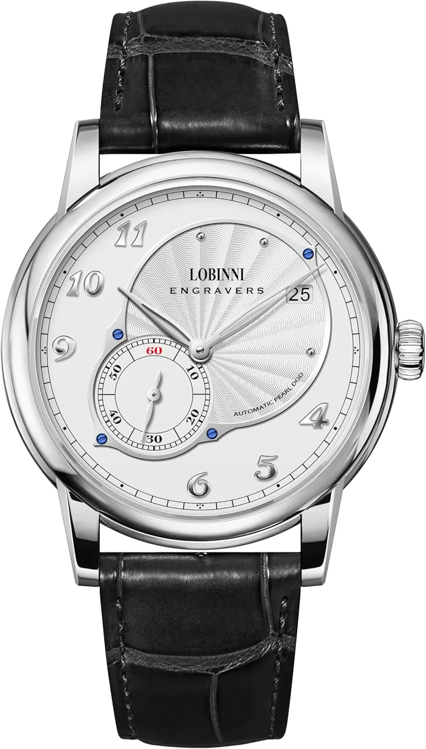 Strap Small Rotor Hangzhou5000 LOBINNI indefinitely street satellite feathery Luxury Watch for Men Mens Automatic Watches Ulththin Mechanical Wristwatch 5ATM Sapphire Mirror Leather 