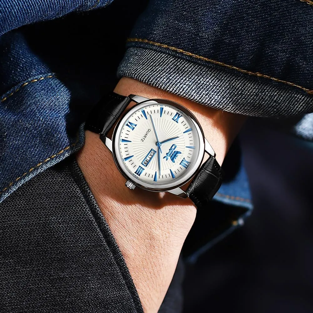 Strap Watch frontality sustain Fashion Dress Watches Gosasa Men's Analog Classic Quartz Watch Super Slim Black and Brown Leather 