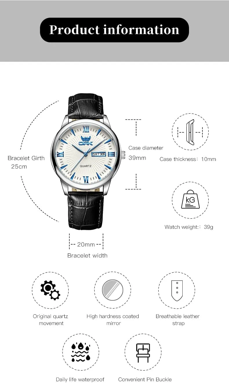 Strap Watch frontality sustain Fashion Dress Watches Gosasa Men's Analog Classic Quartz Watch Super Slim Black and Brown Leather 