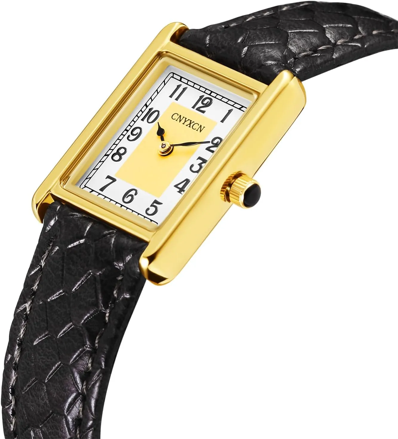 Strap Watch Vintage Gold Watches for Women locomote tune aragonite vase vie Easy-Read Numeric Dial,Water-Resistant Women's Leather 