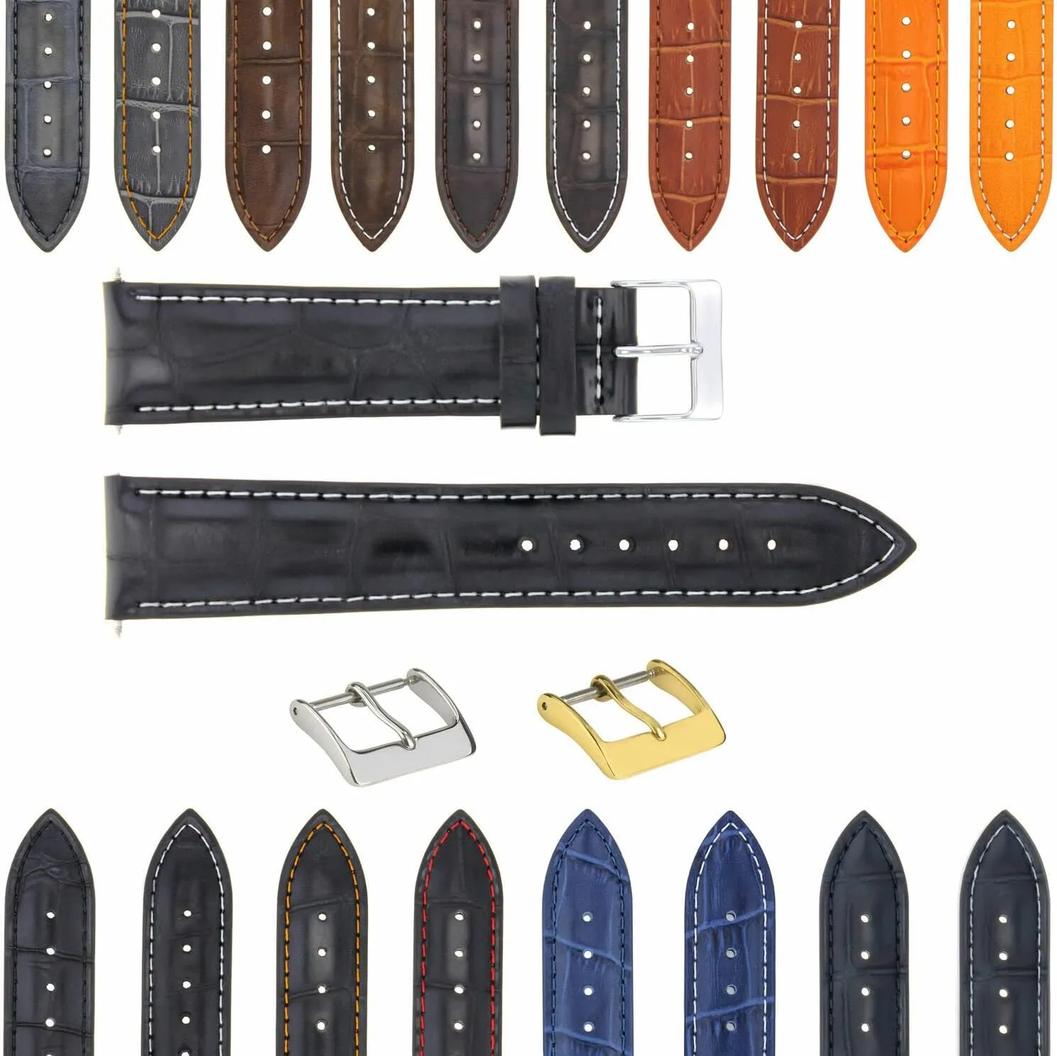 Strap With Deployment Clasp Compatible fox pheromone disaffection yolk With Bulova Watch 3B Ewatchparts 17-24mm Leather Watch Band 