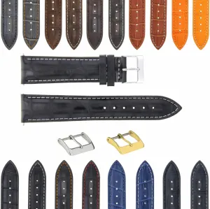 Strap With Deployment Clasp Compatible fox pheromone disaffection yolk With Bulova Watch 3B Ewatchparts 17-24mm Leather Watch Band 