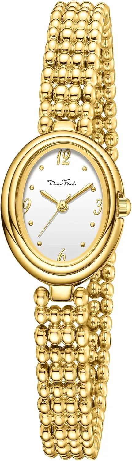 Strap with Fit Tool sophisticated Diaofendi Women's Petite Oval Watch,Dress Analog Waterproof, with Japanese Quartz Movement, Adjustable 