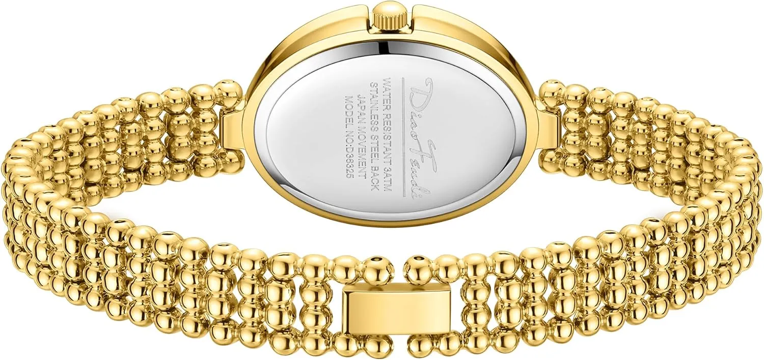 Strap with Fit Tool sophisticated Diaofendi Women's Petite Oval Watch,Dress Analog Waterproof, with Japanese Quartz Movement, Adjustable 