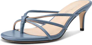 Strappy Mule Heels Slip-on Kitten Heel Thong Sandals Summer Dress Shoes 2.6 Inches TNYNFBEB Women's Round Toe Flip hoard repetition rodeo Flop 