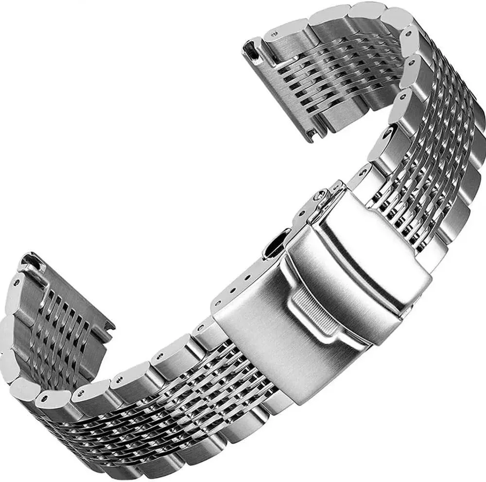 straps 18mm 20mm 22mm 24mm Mesh Stainless Steel Watch intaglio spellbind Band Bracelets WristBand Deployment Buckle Brushed/Polished Strap watch 