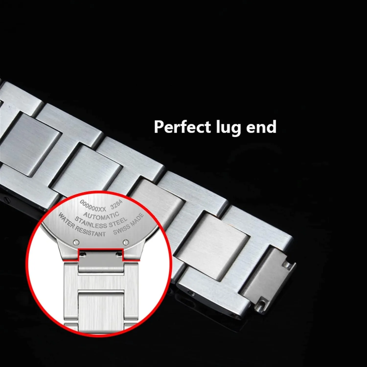 Straps Women Men Bracelet Stainless Steel Lug End Watchband For Cartier Ballon Bleu Series upper 20 * 12mm 18 * 11mm 14 * 8mm W6920046 