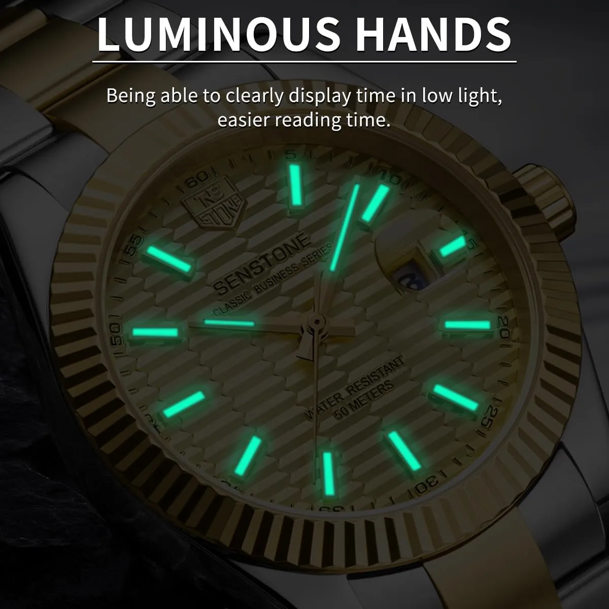 stumble liquid Luxury Classic Business Dress Quartz Watch Stainless Steel Strap Analog Waterproof with Luminous Large Dial Calendar Watches for Men, 