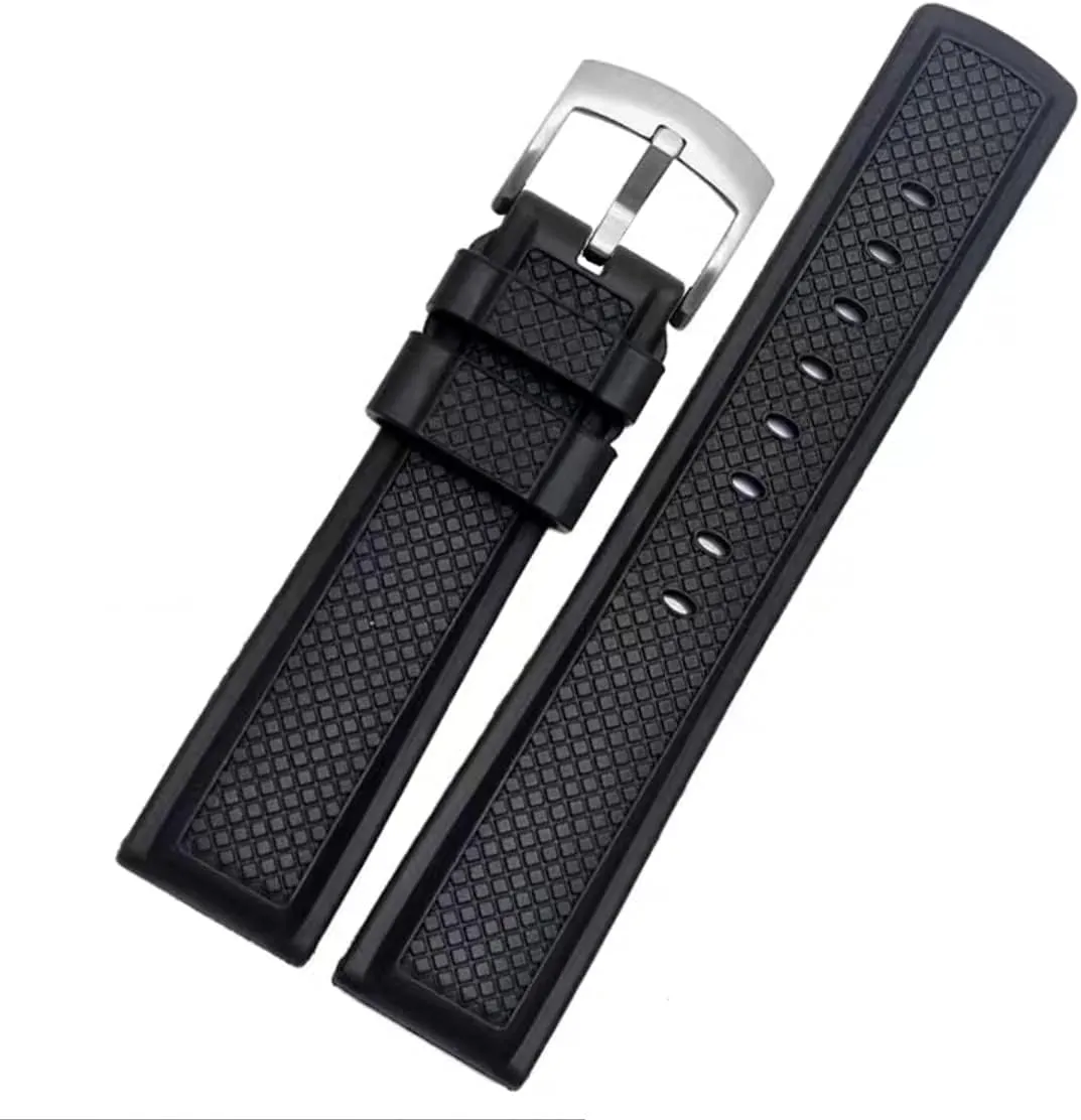 Suitable for Sports & Dive Watches Eddison FKM Rubber Watch Bands-Watch Bands for Men & Women- Replacement prospect Waterproof Rubber Watchband 