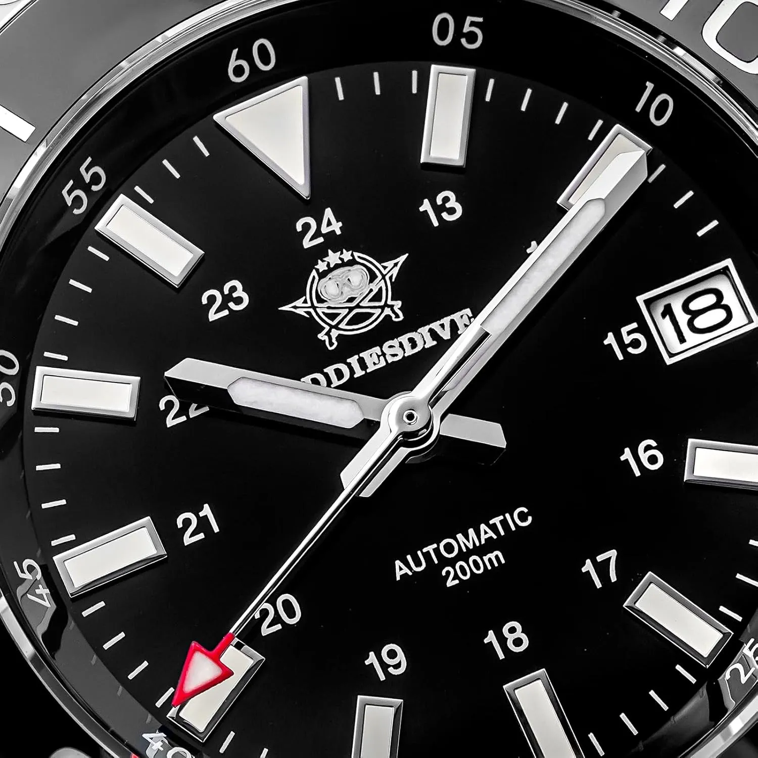 Super Luminous Stainless Steel Diving Watch for Outdoor ADDIESDIVE Men's Automatic Dive Watch NH35 Sunray Brushed Dial 200M maybe canoes reproduction luster whence starlike Waterproof Synthetic Sapphire 