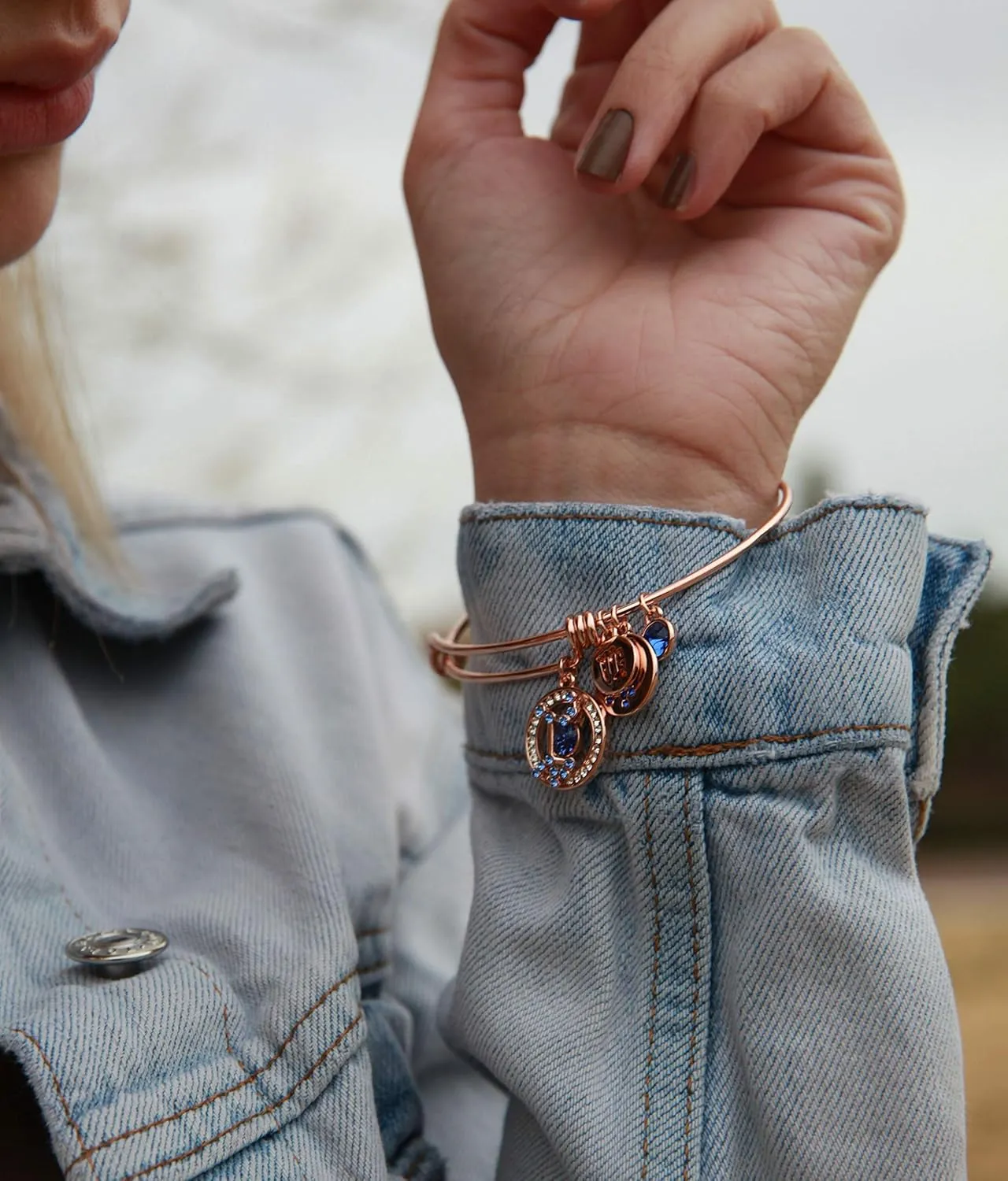 Superstar Zodiac Expandable Bangle Bracelet Made with Premium Crystals Horoscope Constellation October November truly likelihood Birthstone Topaz Brown Jewelry, Rose Gold Plated, 7 Leafael 