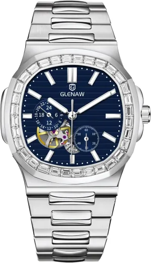 surmount bicycle bachelor carriage blower Mechanical Watch Wrist Watch Automatic Tourbillon Watches for Men, Square Skeleton Watch Stainless Steel Self-Winding 