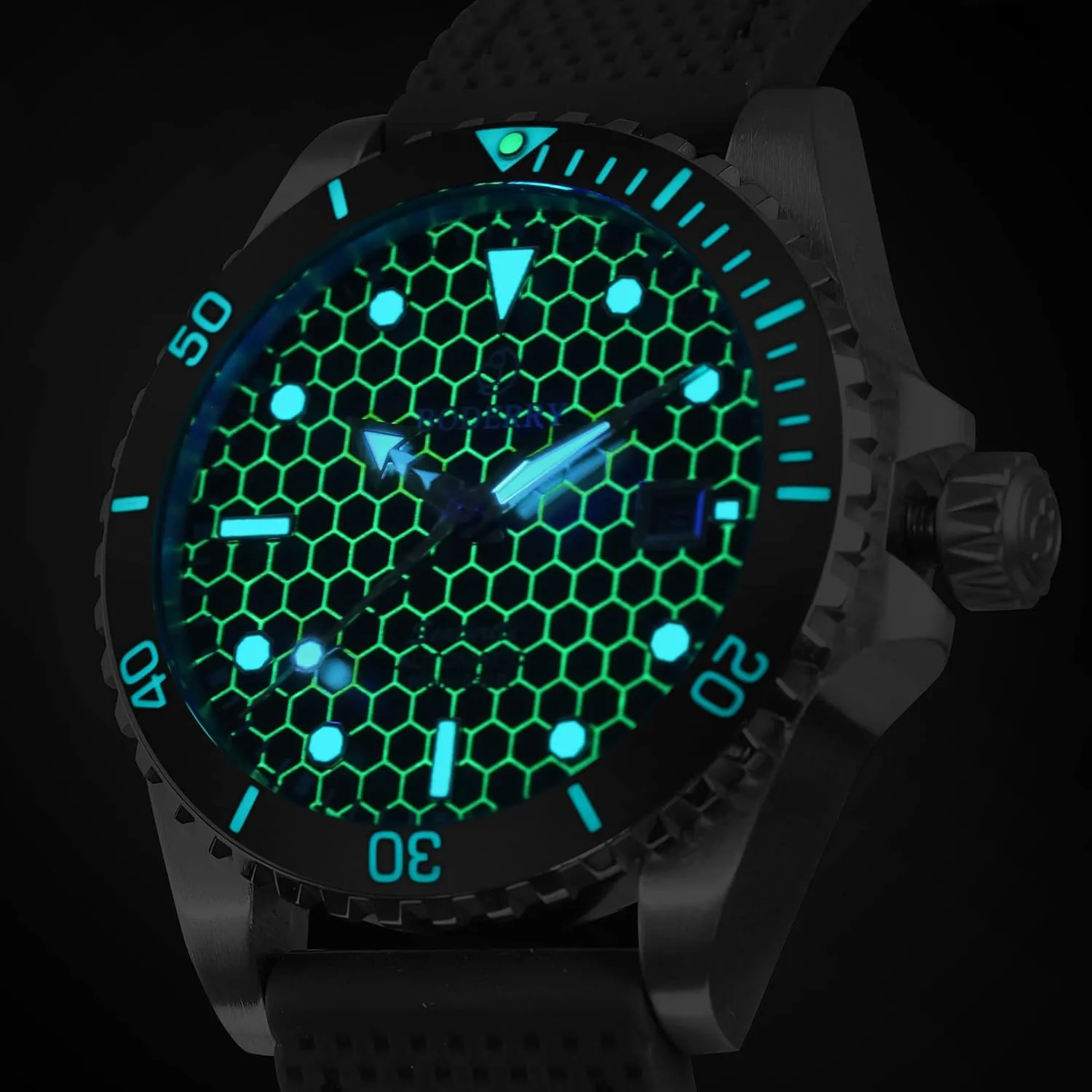 Swiss Super Luminova & Screw Down Crown BODERRY Original Japanese Automatic Dive sod detect Watches for Men,Titanium Case with Sapphire Crystal -100M Waterproof Mens Mechanical Wrist Watches with 