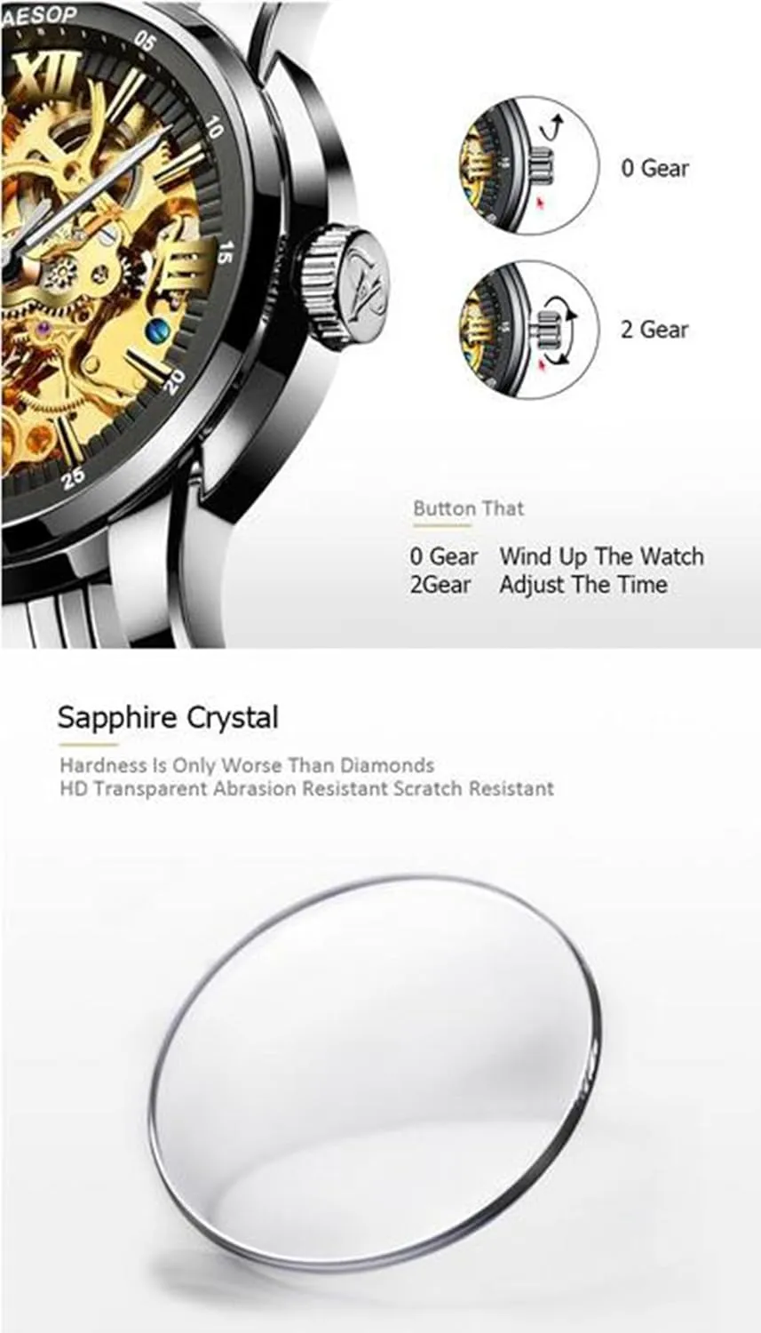 Switzerland Watches Luxury Men's Watch Automatic Mechanical blast Stainless Stell Dial Skeleton Watch MASTOP Mens 